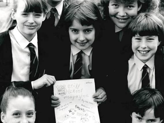 Cliff School. Pupils create a magazine for charity. Published in the Wakefield Express 8.4.1988.