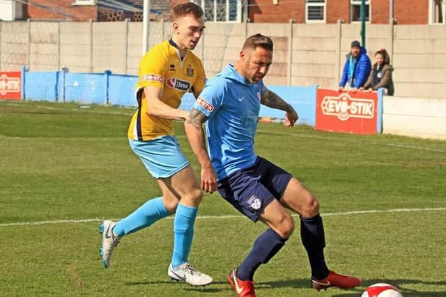 Tom Greaves scored a hat-trick against Markse United on Saturday. PIC: John Hirst.