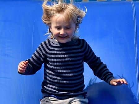 The inflatable slide was a winner!