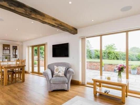 Highfield Barn, Stanley. New-build barn featuring a fenced paddock, electric gates, under-floor heating and a log burning stove.