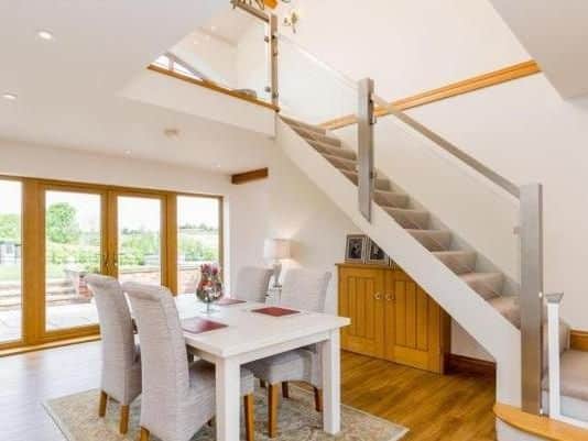 Highfield Barn, Stanley. New-build barn featuring a fenced paddock, electric gates, under-floor heating and a log burning stove.