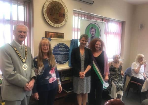 The unveiling ceremony of the Alice Bacon plaque at Normanton Town Hall