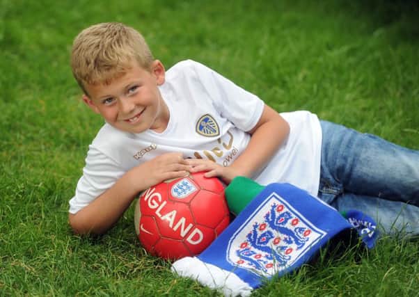 Nathan Townend, 10, from Knottingley will be a mascot at tonight's England match with Costa Rica at Elland Road.  Picture Tony Johnson.