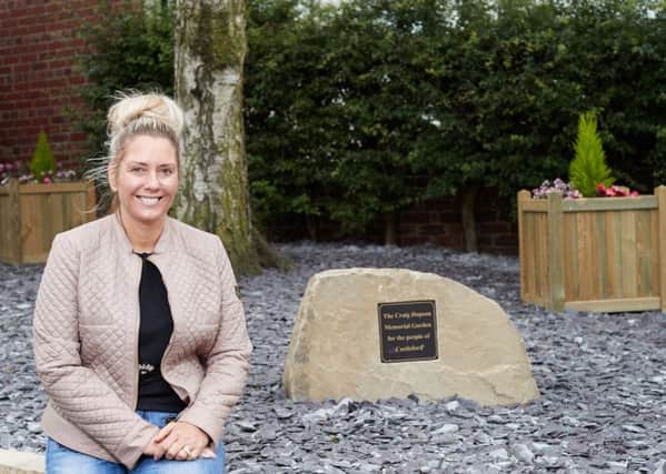 Zoe Gaitley at the newly-completed memorial park in memory of soldier Craig Hopson.