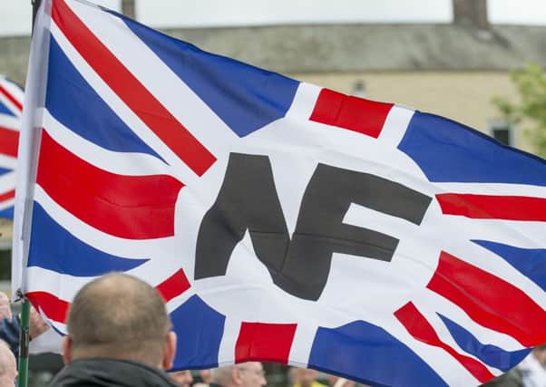 The National Front rally in Wakefield.