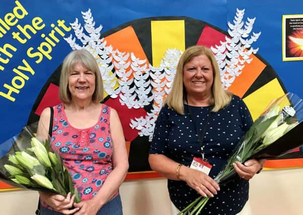 RETIRED: Cathy Wilby and Sue Noble have retired from St Ignatius Catholic Primary School.
