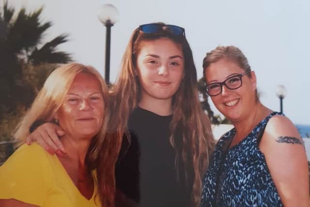 Helen Jones (right) was on holiday with her mum and daughter in Crete when the incident happened.