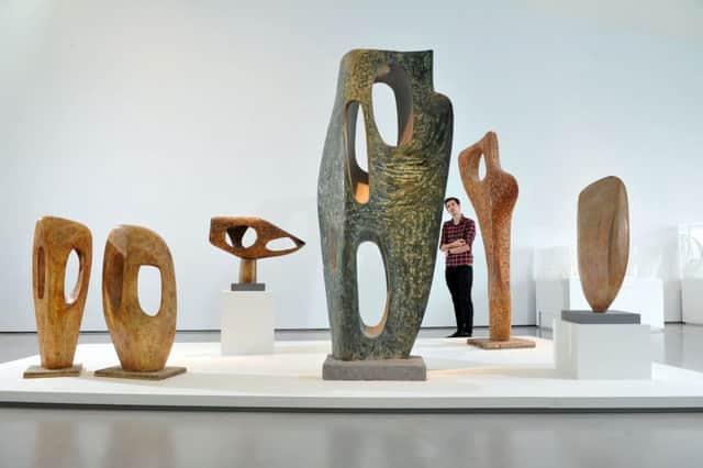 5 July 2017.......  Ryan Johnson looks at works from the Hepworth Family Gift at the Hepworth Museum in Wakefield. Â©Bowness. Picture Tony Johnson.