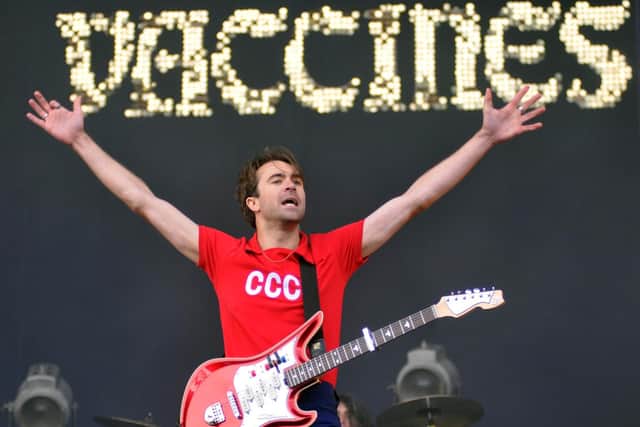 Justin Young on the main stage with The Vaccines.
