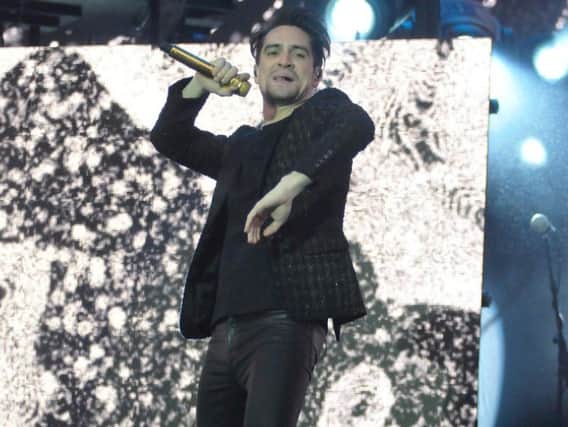 Panic! At The Disco's Brendan Urie on the main stage.