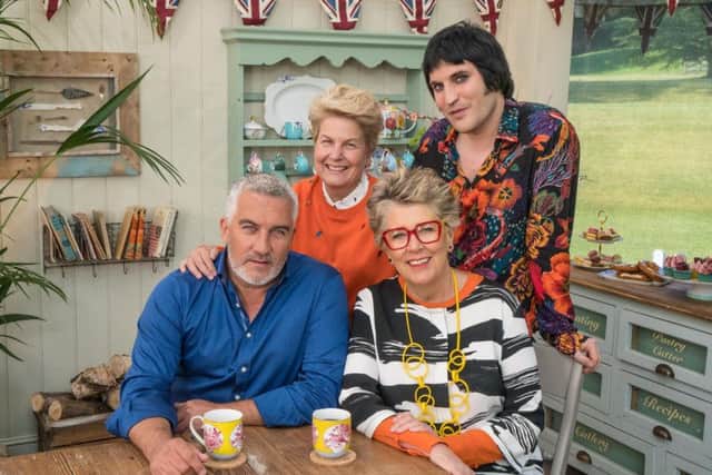 The Great British Bake Off 2018. Presenters: Noel Fielding, Sandi Toksvig and Judges Paul Hollywood, Prue Leith. Picture: Channel 4.