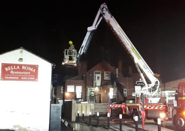 Firefighters at Bella Roma in Northgate, Wakefield, in the early hours of this morning. Picture: @WYP_PatrolTm5
