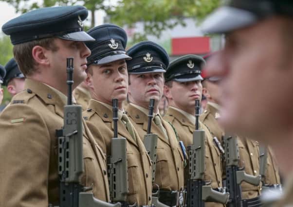 Rifles freedom parade through Wakefield city centre.