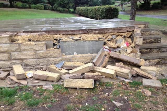 Last month, vandals caused Â£700 of damage to the park stage.