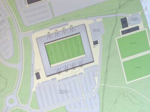 Designs for the new stadium, which were approved in 2012 but are still to be turned into a reality.