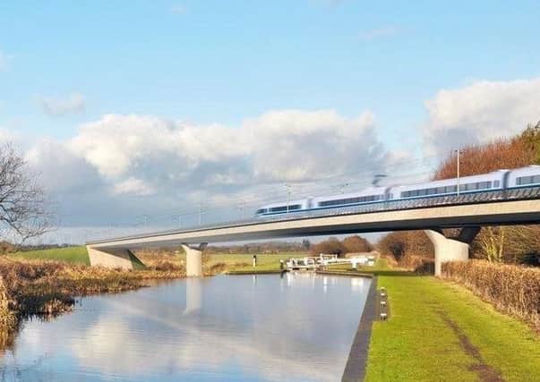 An artist's impression of how HS2 could look