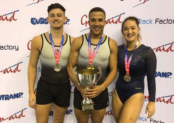 Wakefield Gym Club's: Johnathan Rimmer (left), Elliott Browne (centre), Lucy Costello (right).