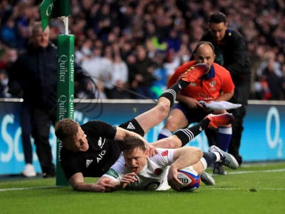 Chris Ashton goes over for his opening try after just 155 seconds. (Mike Egerton/PA Wire)