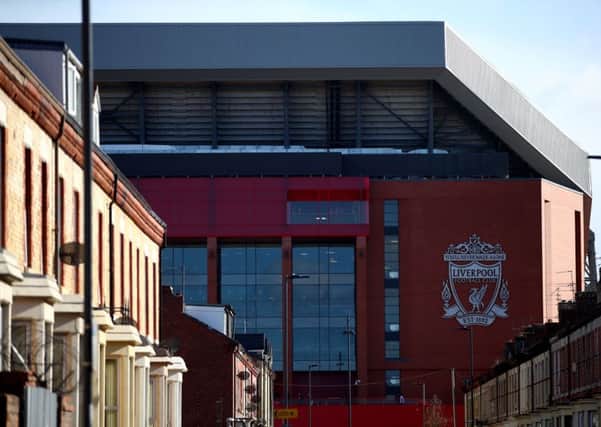 General view of the ground before the Premier League match at Anfield, Liverpool. PRESS ASSOCIATION Photo. Picture date: Saturday October 27, 2018. See PA story SOCCER Liverpool. Photo credit should read: Dave Thompson/PA Wire. RESTRICTIONS: EDITORIAL USE ONLY No use with unauthorised audio, video, data, fixture lists, club/league logos or "live" services. Online in-match use limited to 120 images, no video emulation. No use in betting, games or single club/league/player publications.