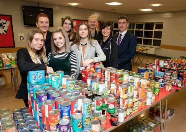 Community: Staff and students run the emergency food bank at Outwood Academy Hemsworth.