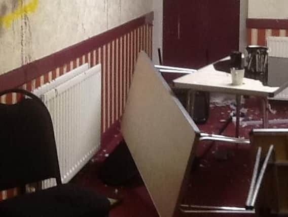 Vandals threw paint in the attack on Outwood Memorial Hall.