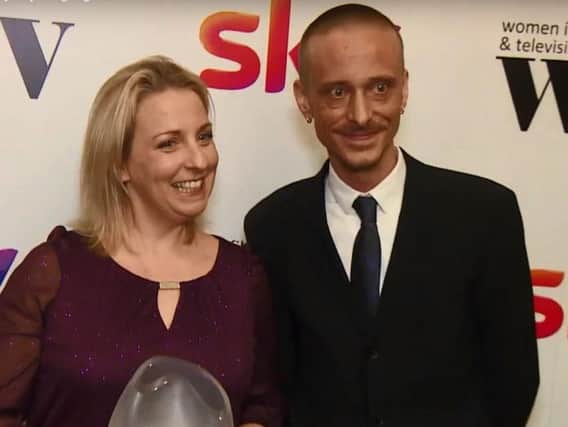Gill Isles with Mackenzie Crook at the awards.