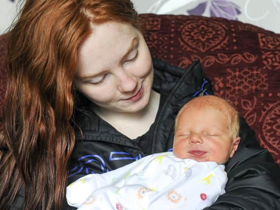 Sarah Black with baby Mason Slater.