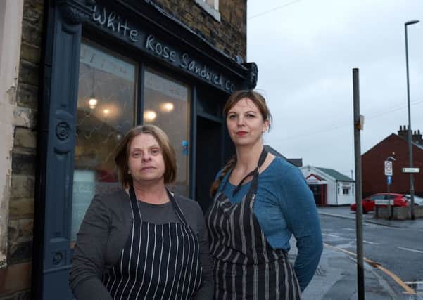 Alison Martin and Dawn Fearnley at the White Rose Sandwich Co.