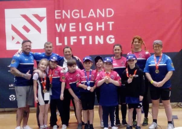 Featherstone Weightlifting Club lifters who enjoyed success in the English Championships.