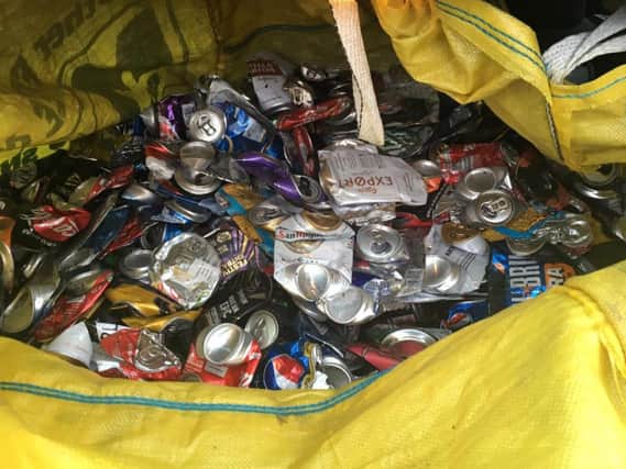 Carmel Houghton collected 14kg of discarded tin cans in less than three months.