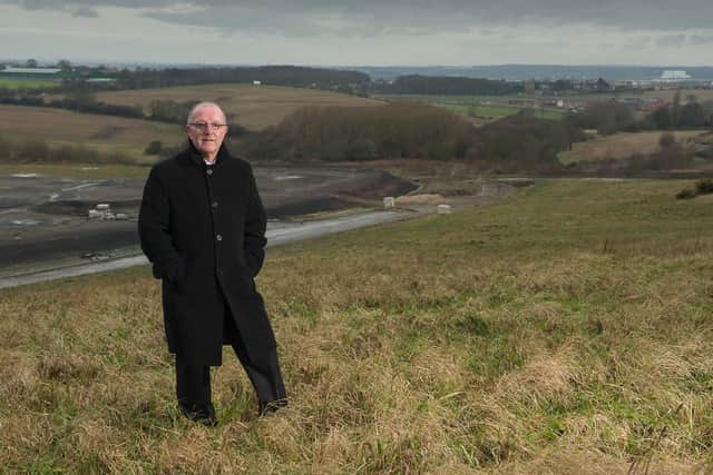 Coun David Dagger at the proposed site for the Glass Houghton link road in 2015 when he was Wakefield Councils cabinet member for highways and transport.
