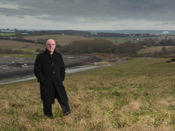 Coun David Dagger at the proposed site for the Glass Houghton link road in 2015 when he was Wakefield Councils cabinet member for highways and transport.