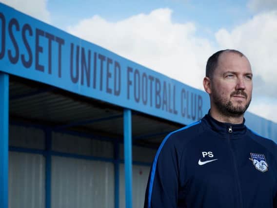 Ossett United chief executive Phil Smith at Ingfield Stadium, where the match will be played.