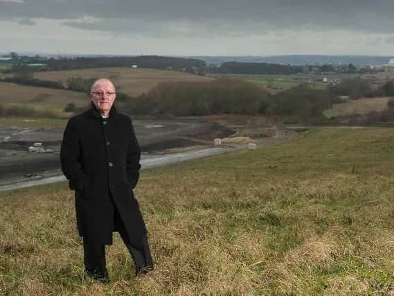 Coun David Dagger at the proposed site for the Glass Houghton link road in 2015 when he was Wakefield Councils cabinet member for highways and transport.