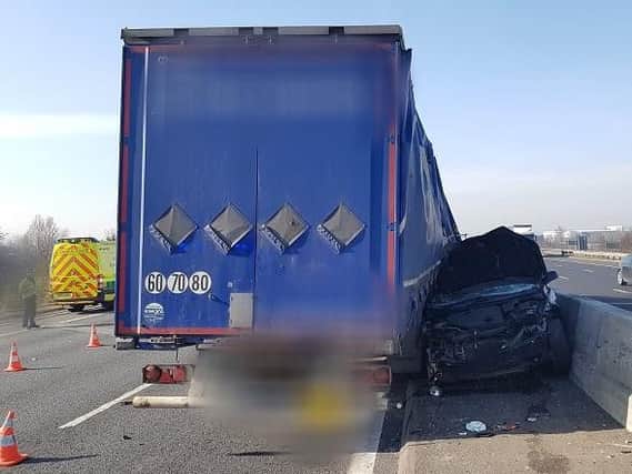 The crash left the motorway shut.