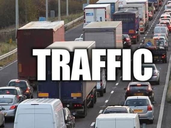 Commuters hit traffic on the M1 at Wakefield this morning.