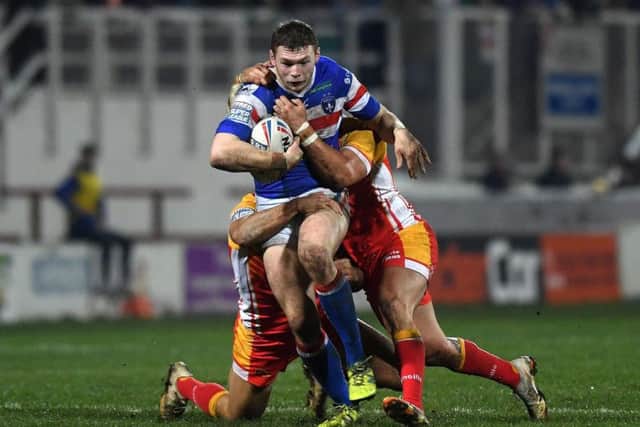 Batchelor in action against Catalans Dragons. PIC: Jonathan Gawthorpe.