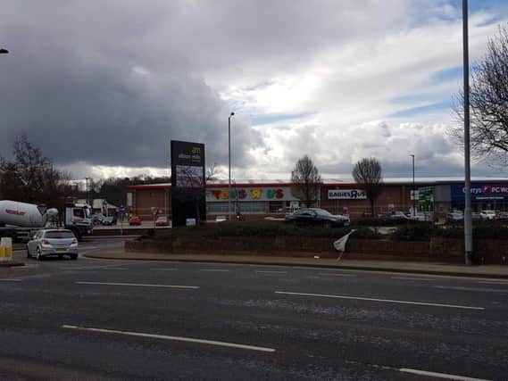 Albion Mills retail park, home of the old Toys 'R' us building.