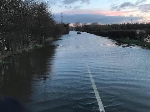 Barnsdale Road flood. Pictured by West Yorkshire Police - Leeds East.
