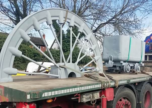 The former pit wheel from Frickley Colliery has been sandblasted ahead of it going on display as a monument to the district's mining heritage.