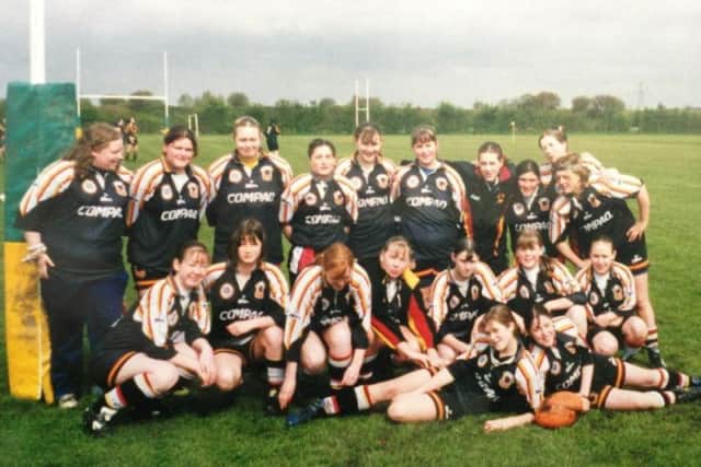 Dani Swaine, bottom left of front row, in her early days with Bradford Bulls.