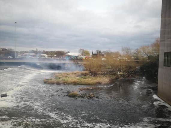 Fire crews were called to a boat fire on the River Calder in Wakefield last night. Photo: Yorkshire Families.