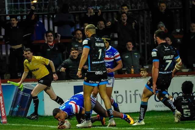 Reece Lyne opened the scoring for Wakefield. PIC: James Heaton.