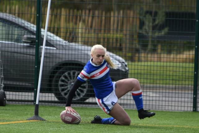 Chloe Billington's try clinched victory in York. PIC: Mike Robey Photography.