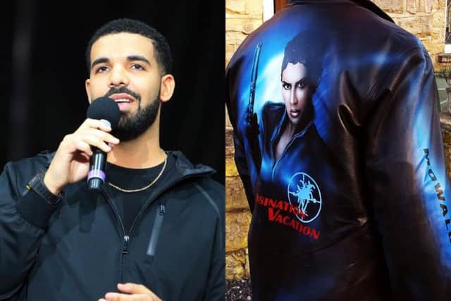 Canadian rapper Drake wore the jacket, which had been decorated by Wakefield artist Jenny Hutchinson, on Thursday night.
