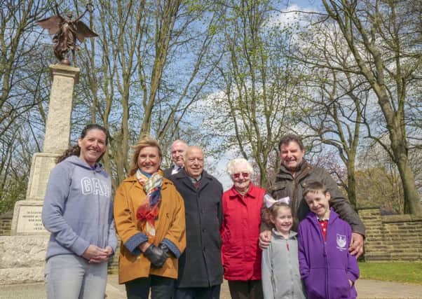 Knottingley War Memorial Restoration Fund Members Lucie McLauchlan, Ann Penistone,Chris Wood, Ron nad Sheila Gosney and Colin Penistone with Ellie and Joshua McLauchlan. Picture Scott Merrylees
