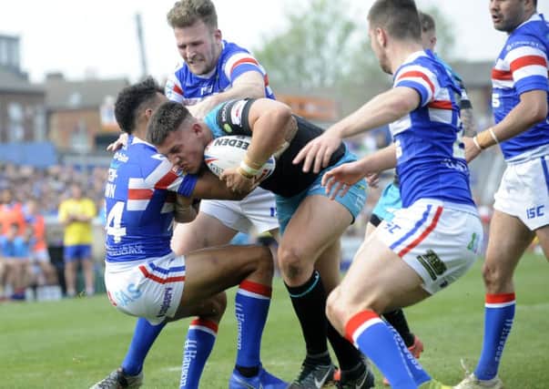 Owen Trout made a big impression for Leeds Rhinos against hometown club, Wakefield Trinity, on Easter Monday. PIC: Simon Hulme