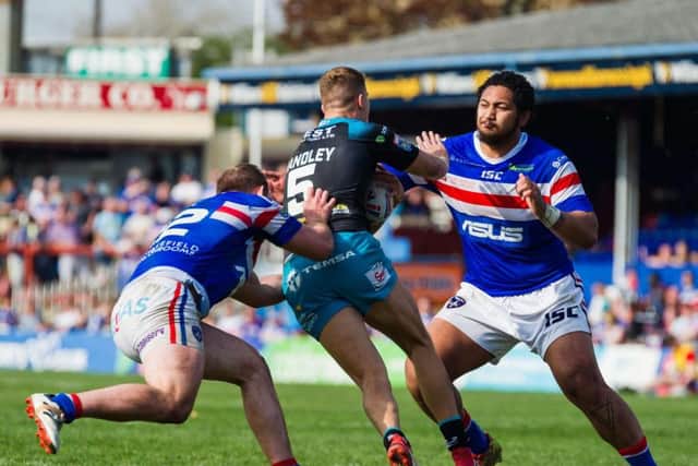 Action from Wakefield's victory over Leeds on Monday afternoon. PIC: James Heaton.