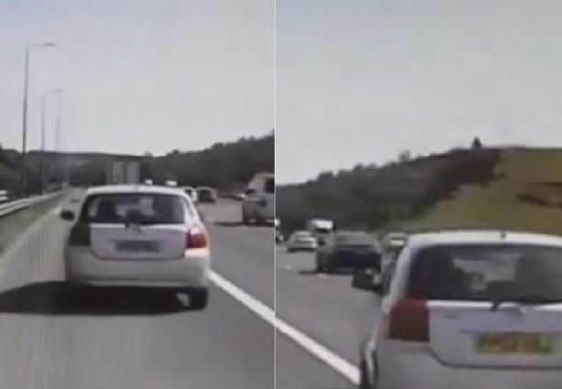 Death-defying motorway driver shows how NOT to rejoin the M62 from the ...