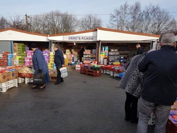 Shoppers peruse South Elmsall Market
